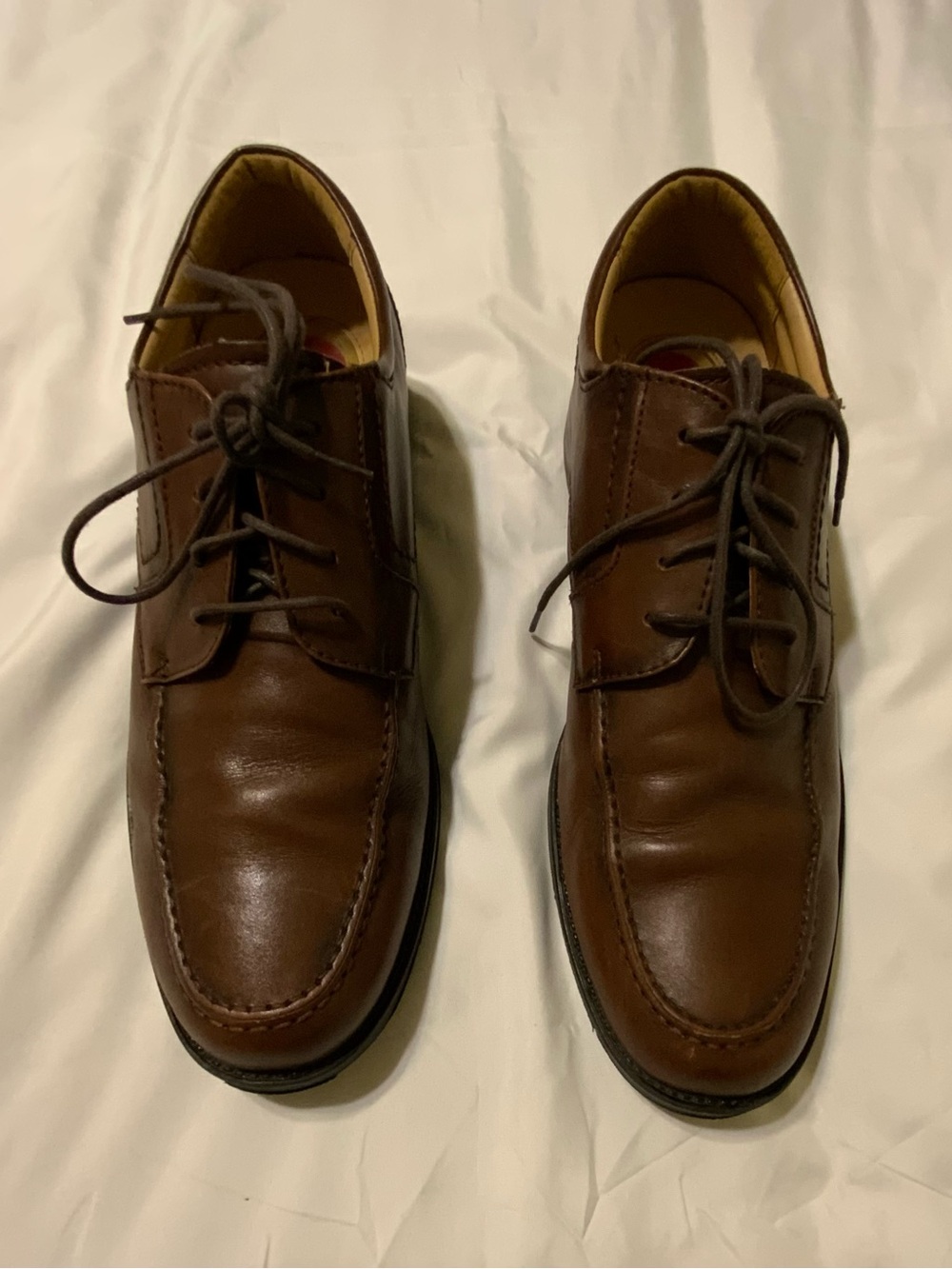 Chaps Brown Leather Lace Up Apron Toe Oxford Dress Shoes Round Toes Size 11M